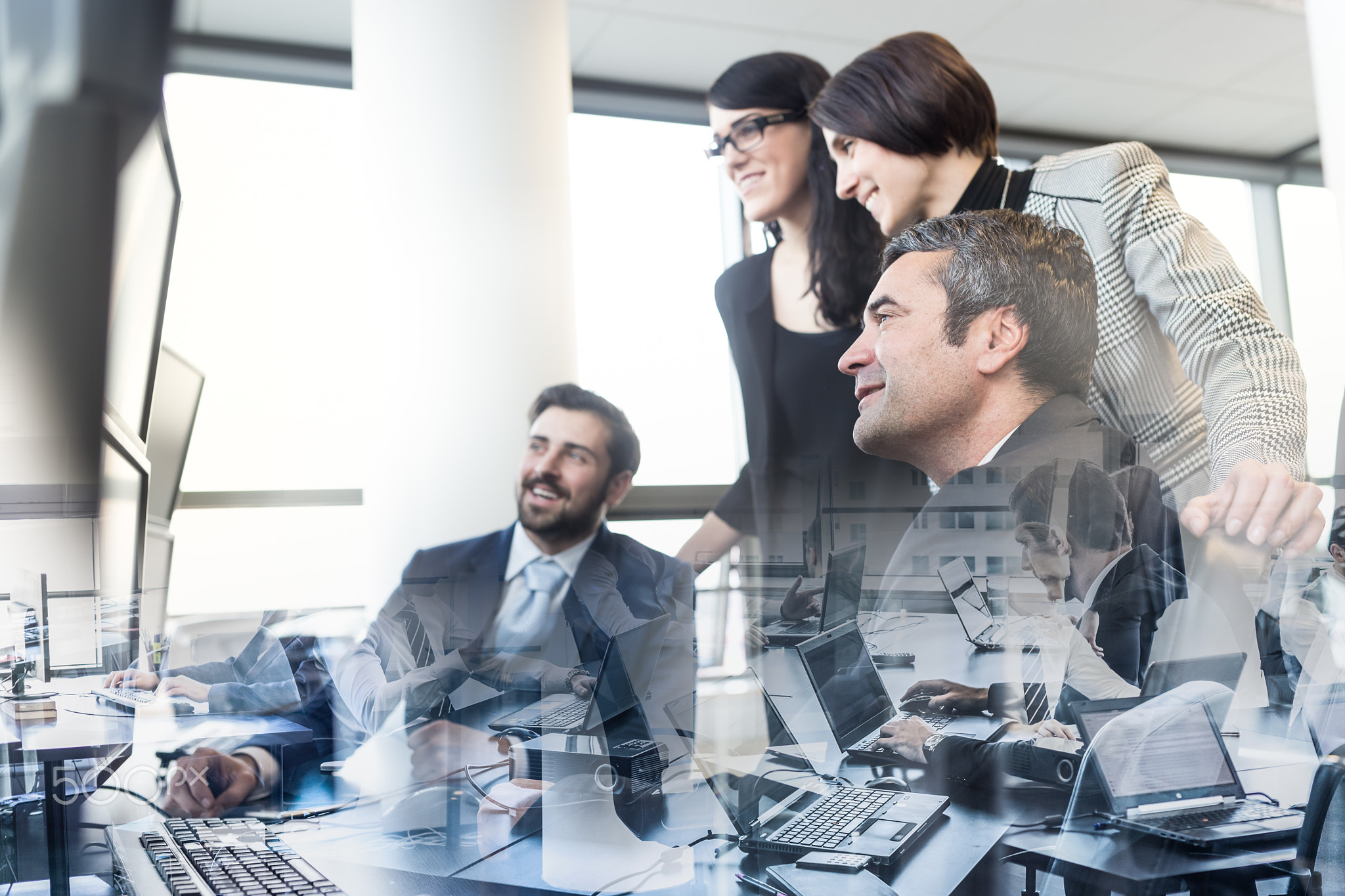 Business team working in corporate office.