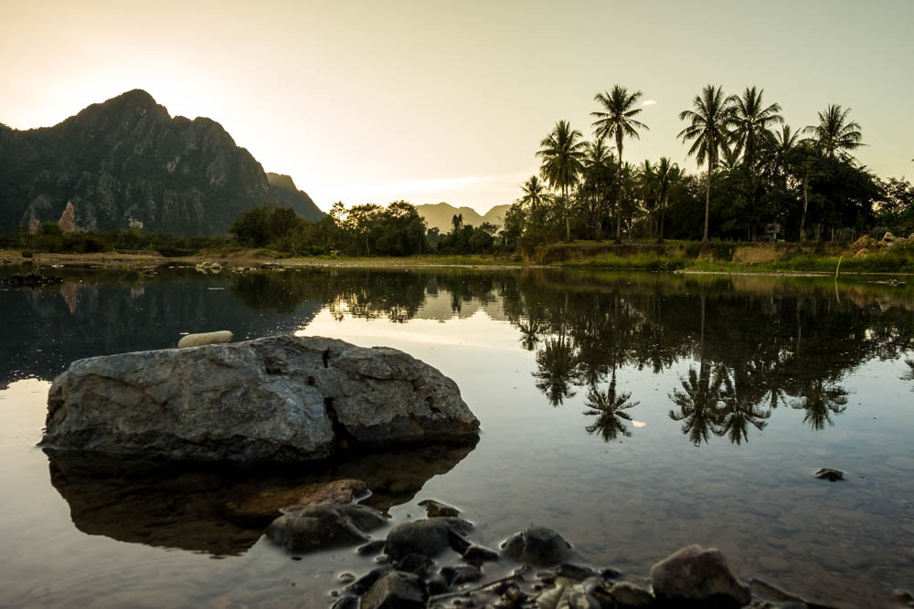 Fujifilm X-T1 + Fujifilm XF 14mm F2.8 R sample photo. Sunset in laos photography