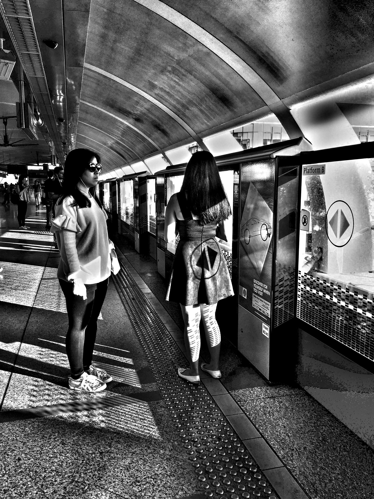 iPad Pro back camera 4.15mm f/2.2 sample photo. Light and shadow of train station, 2017 photography