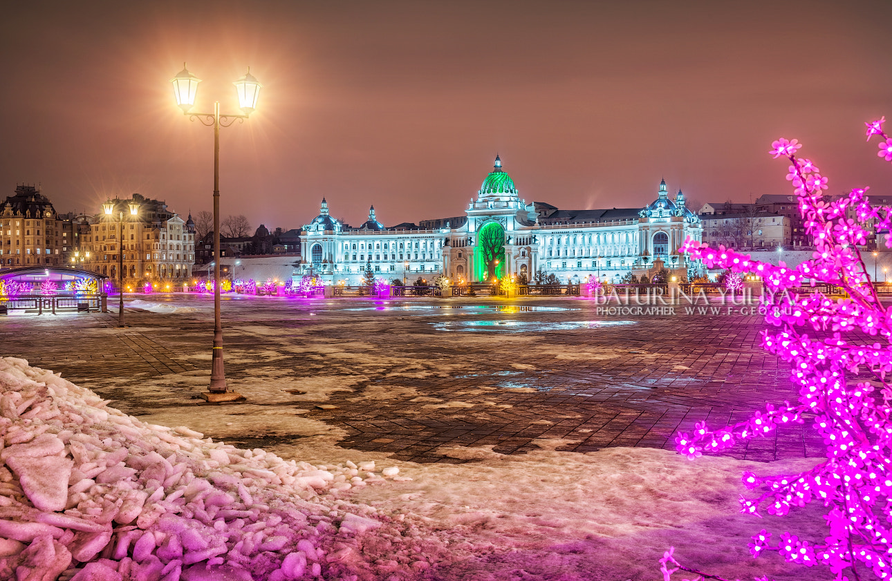 Nikon D800 sample photo. Beauty of the night palace in kazan photography