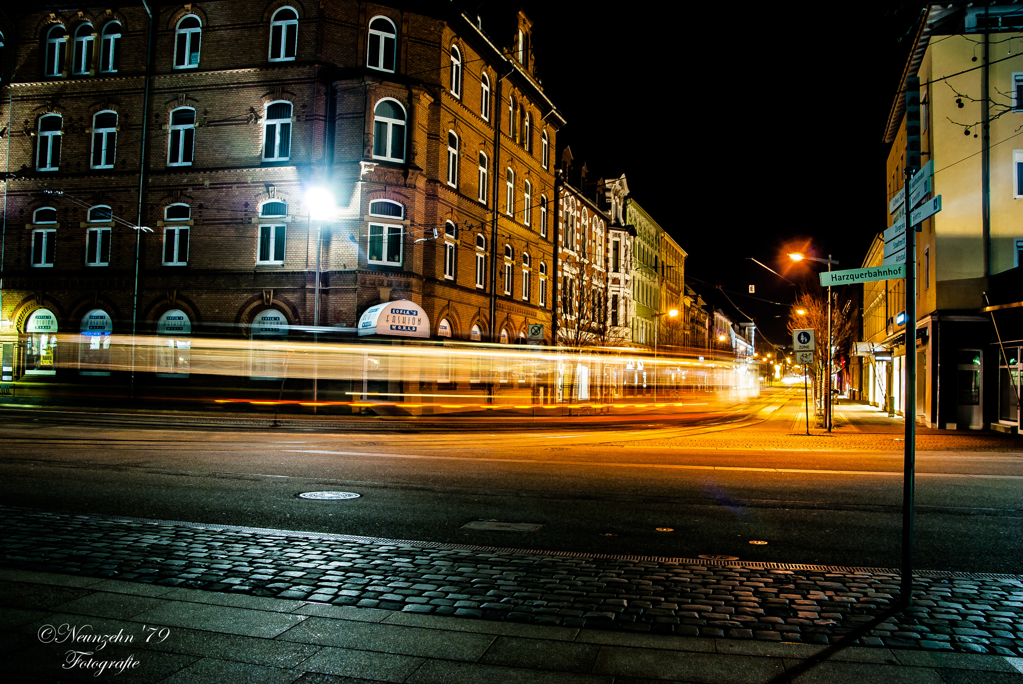 Nikon D3000 sample photo. Night tram photography