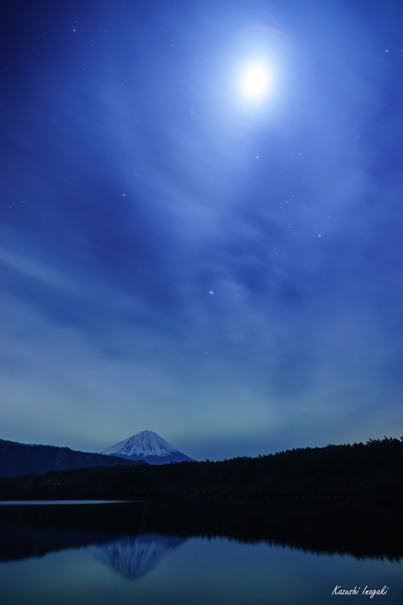 Sony a99 II sample photo. Cloudy starry sky of lake saiko photography