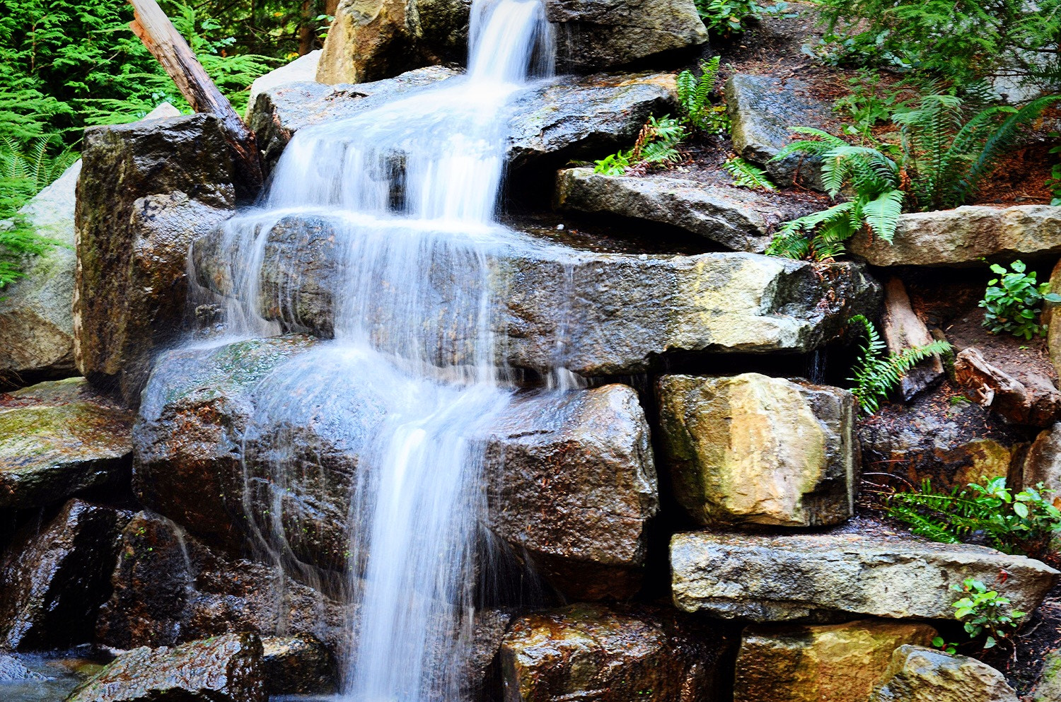 Nikon AF-S Nikkor 24-70mm F2.8G ED sample photo. Garden waterfall photography