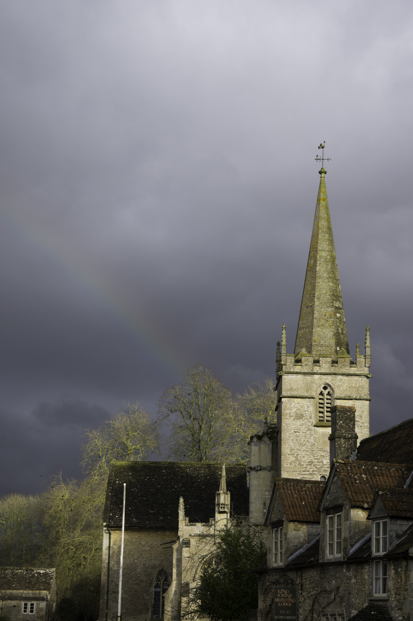 Pentax K-3 II sample photo. Lacock village under a rainbow photography