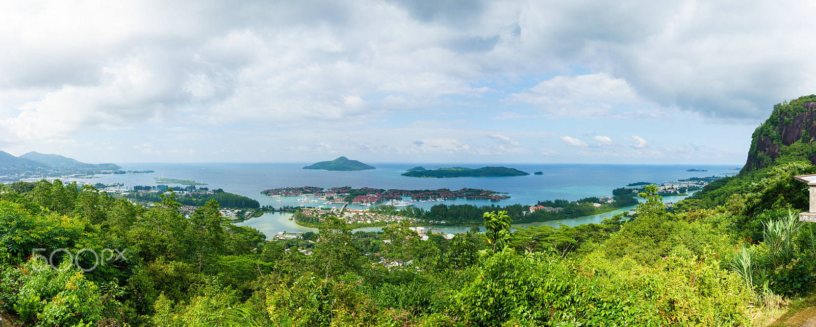 Sony a7R II + Sony FE 28mm F2 sample photo. Panorama of eden island, mahé, seychelles photography