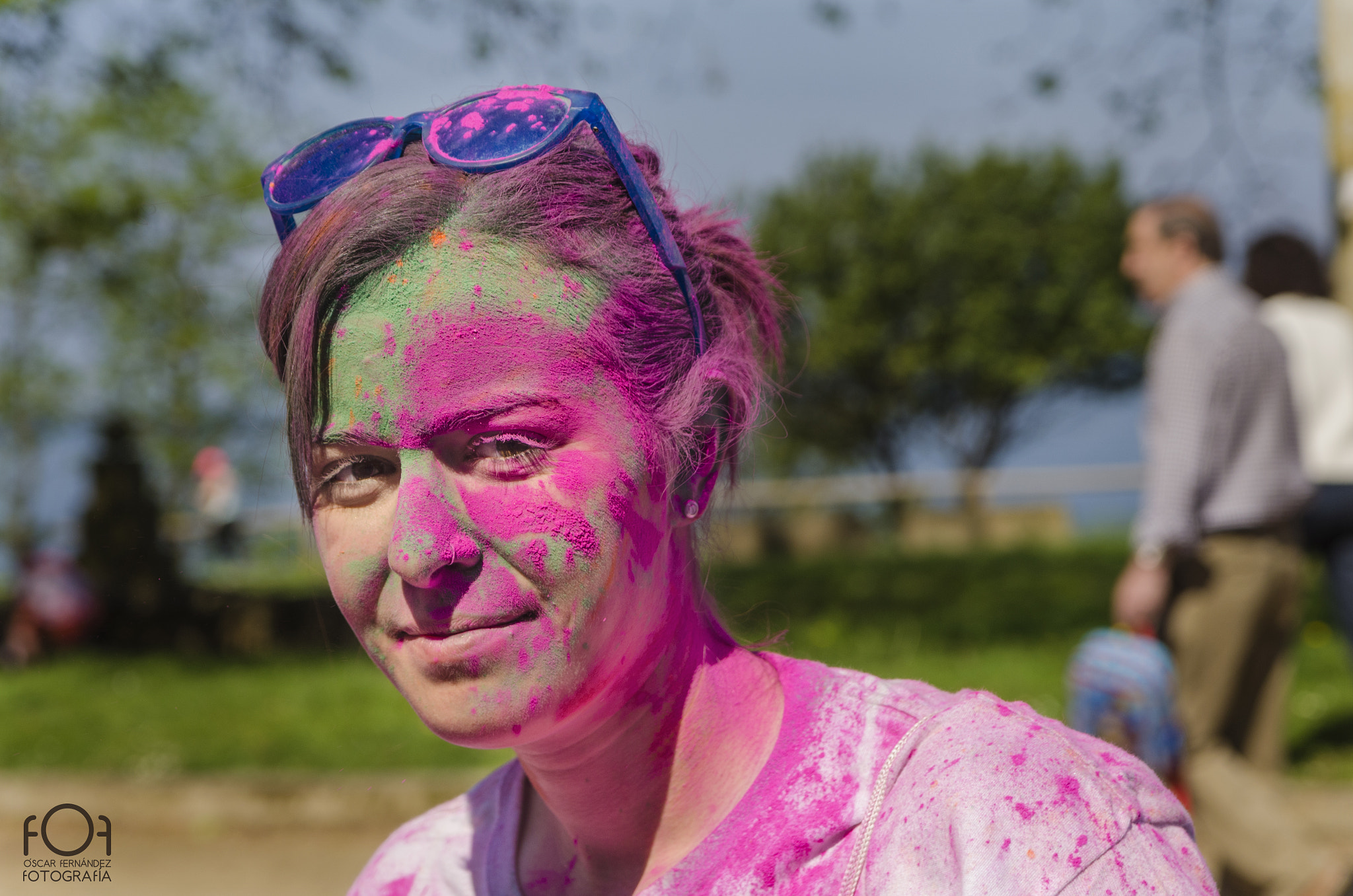 Nikon D5100 + Sigma 17-70mm F2.8-4 DC Macro OS HSM sample photo. Holi run coloured girl.jpg photography