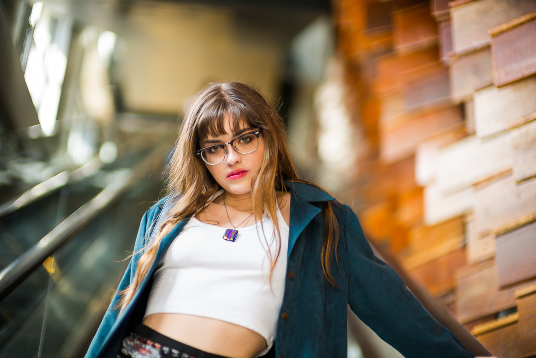 Leica Noctilux-M 50mm F0.95 ASPH sample photo. Ascending niketown, san francisco photography