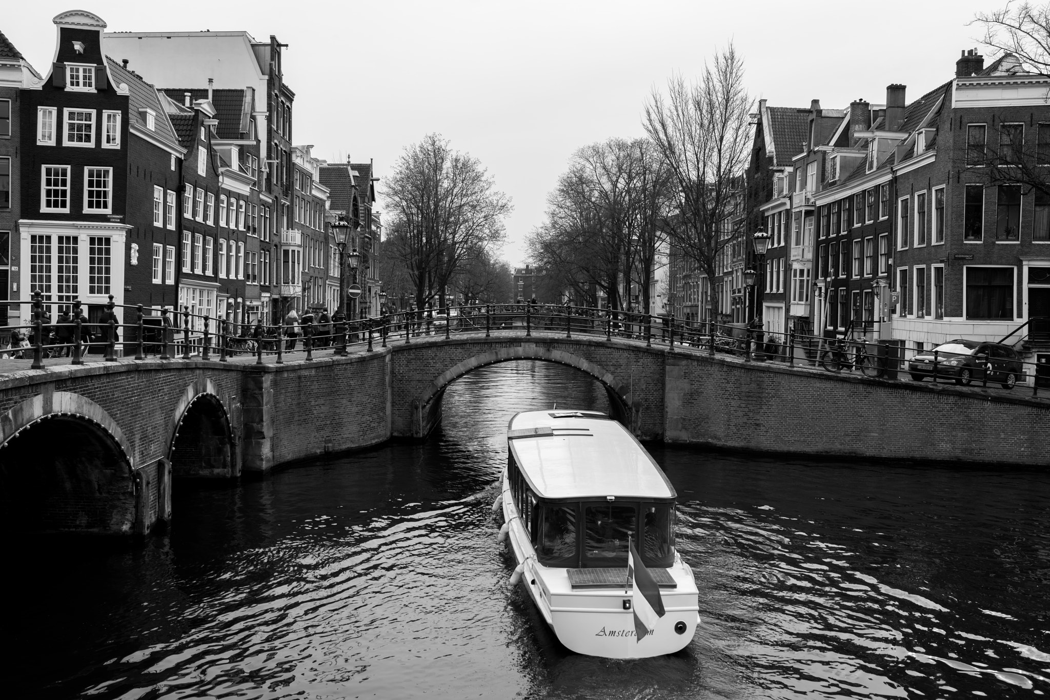 35mm F2.0 sample photo. Canal and boat photography
