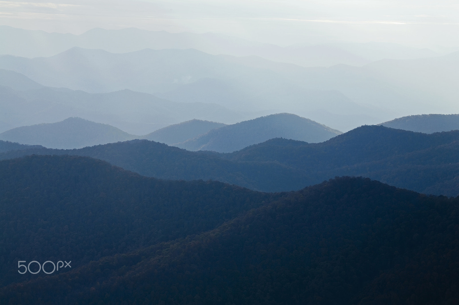 Canon EOS 5D sample photo. Blue layered mountains, blue ridge parkway photography