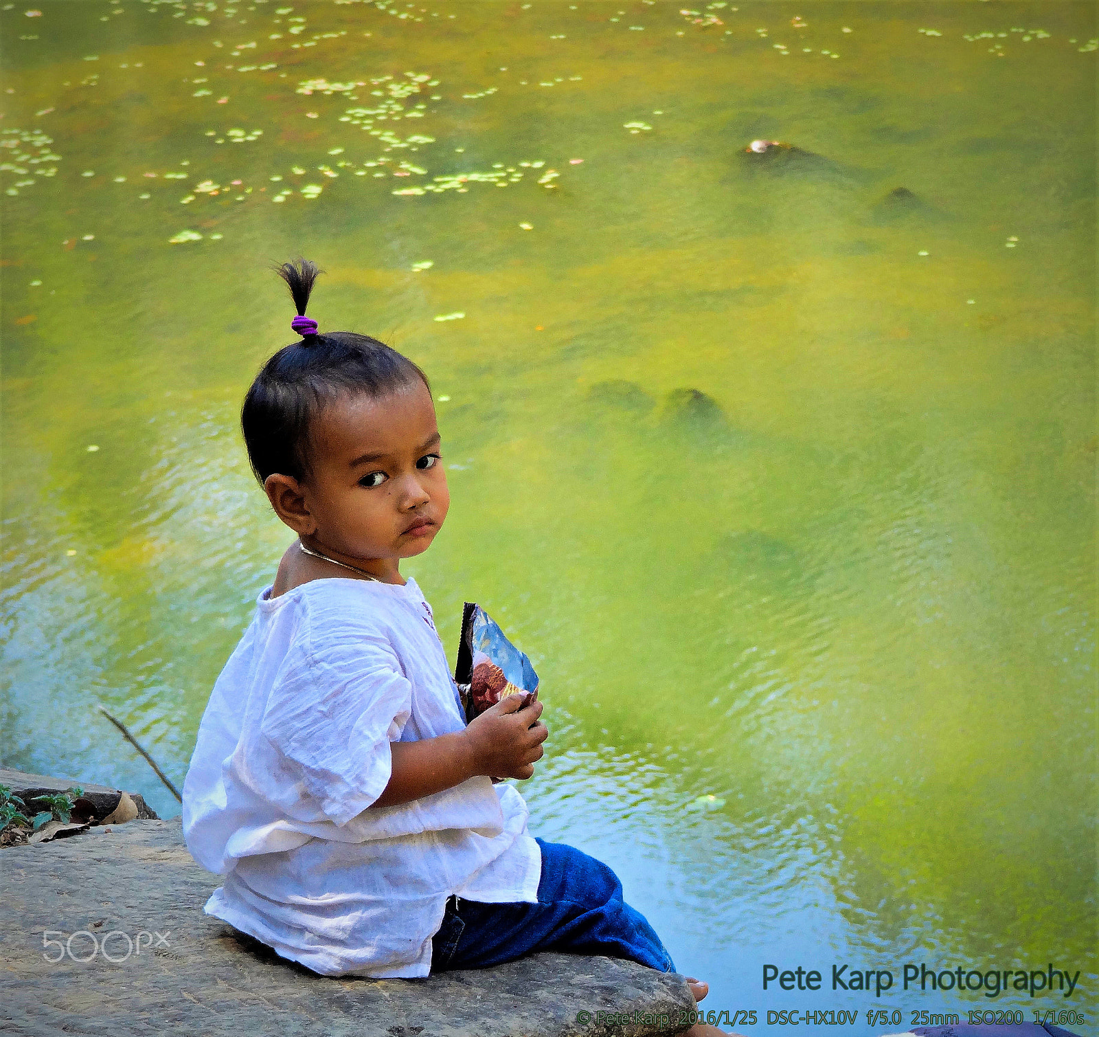 Sony Cyber-shot DSC-HX10V sample photo. Child at the pool at angkor wat photography