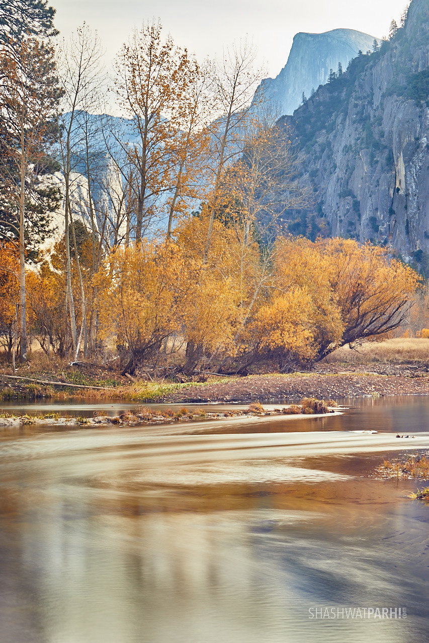 Canon EF 70-200mm F2.8L IS USM sample photo. Half dome, merced river, fall photography
