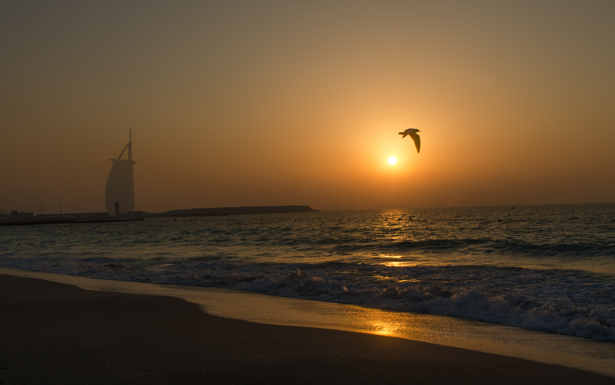 Nikon D5100 + Sigma 24-70mm F2.8 EX DG HSM sample photo. Sunset at burj alarab - dubai photography