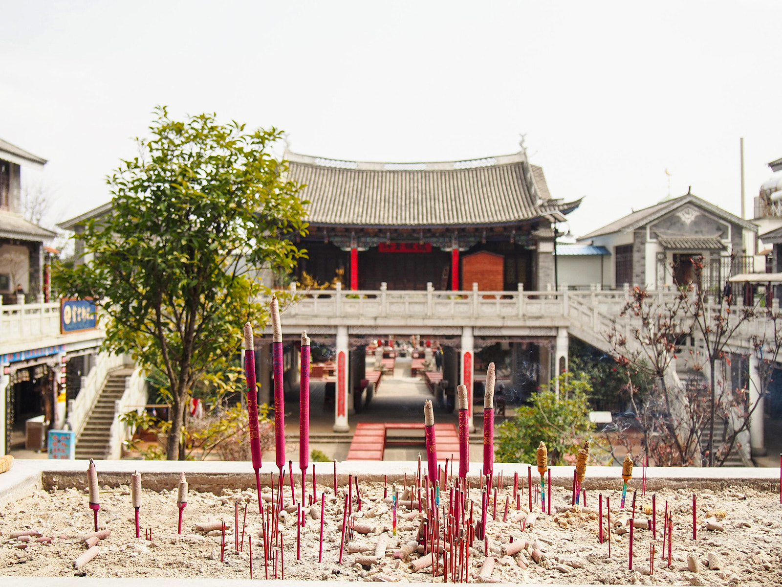 Olympus OM-D E-M5 sample photo. Incense burning at a temple in dali china photography