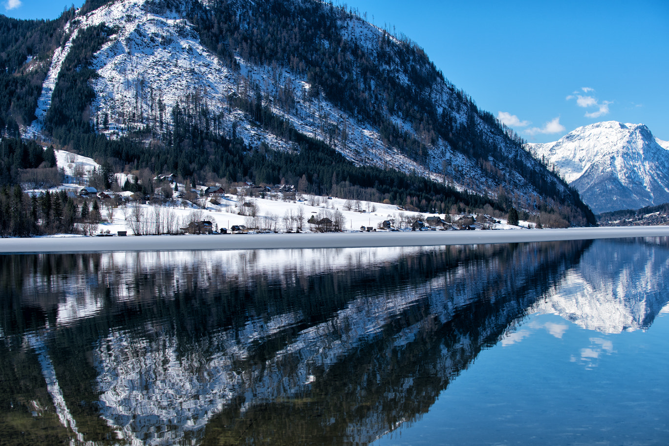 Nikon AF-S Nikkor 70-200mm F4G ED VR sample photo. Grundlsee reflections photography