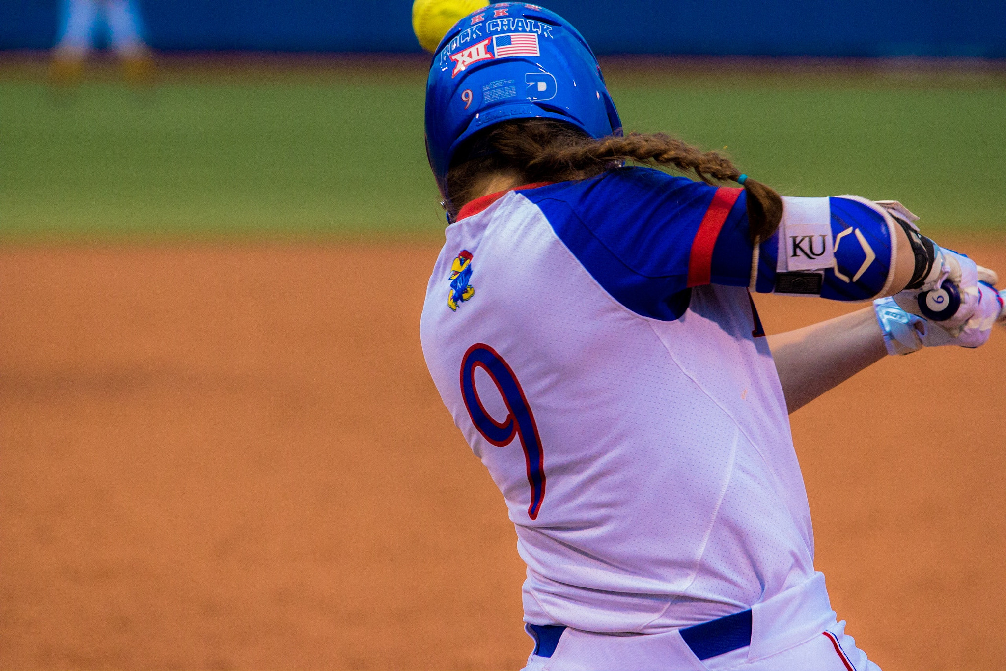 Canon EF 70-200mm F2.8L USM sample photo. Freshman from the university of kansas bats a single during a game against the university of iowa photography