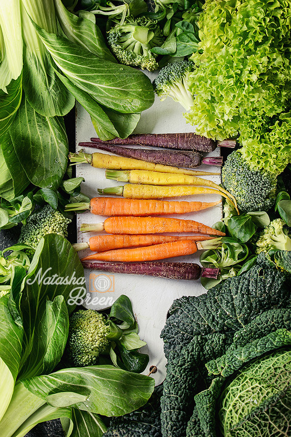 Canon EOS 700D (EOS Rebel T5i / EOS Kiss X7i) + Canon EF 70-200mm F4L IS USM sample photo. Green salads, cabbage, colorful veggies photography