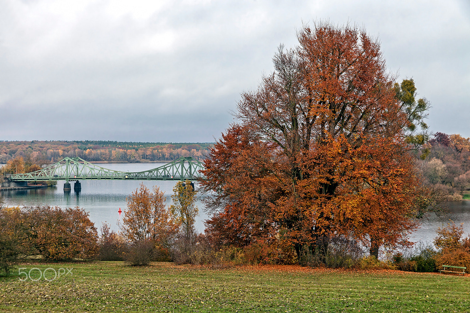 Canon EOS 5D Mark II + Canon EF 28-135mm F3.5-5.6 IS USM sample photo. Glienicke bridge in autumn photography