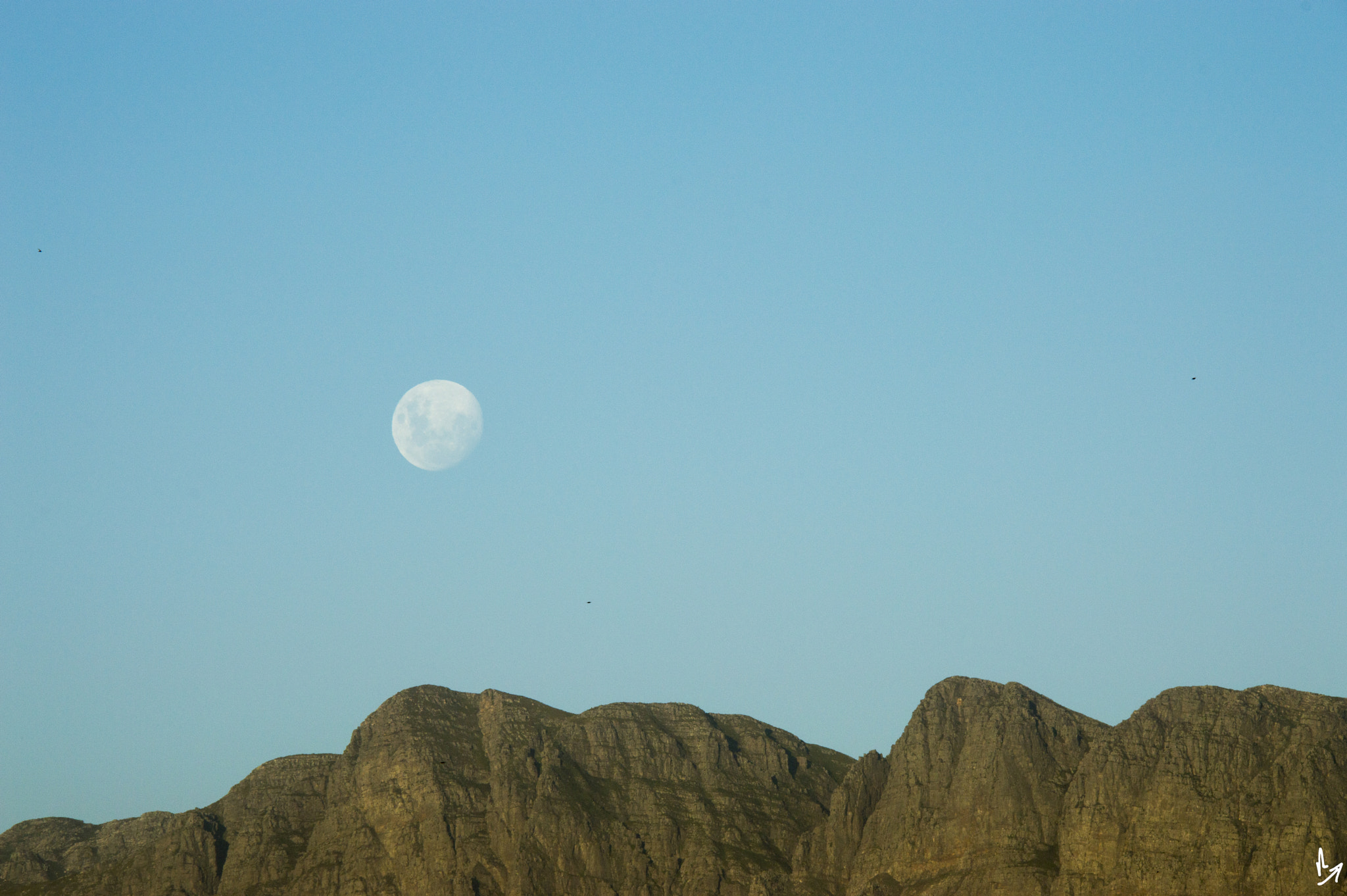 Nikon D3200 sample photo. Moon & mountains photography