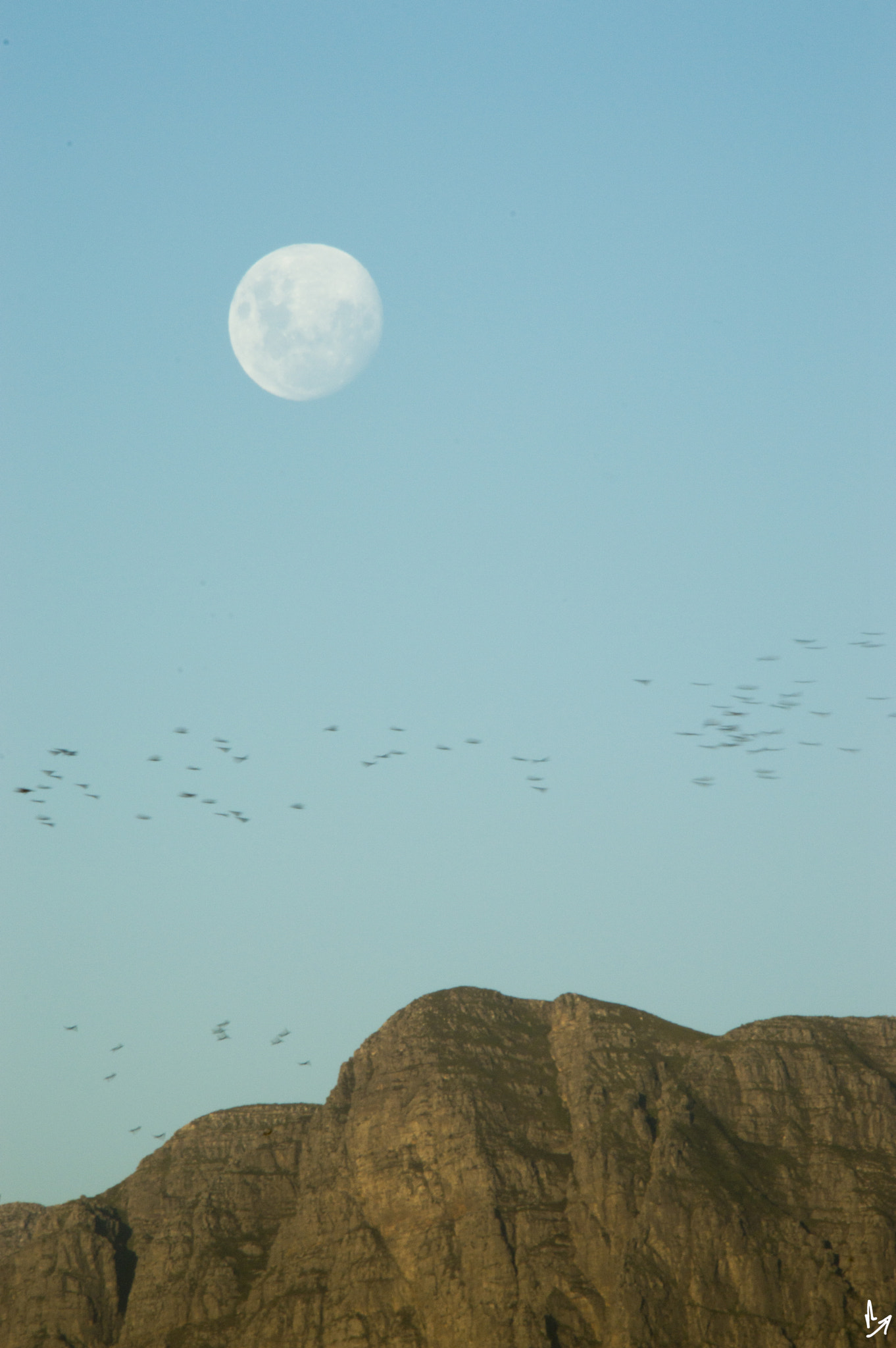 Nikon D3200 sample photo. Moon & mountains photography