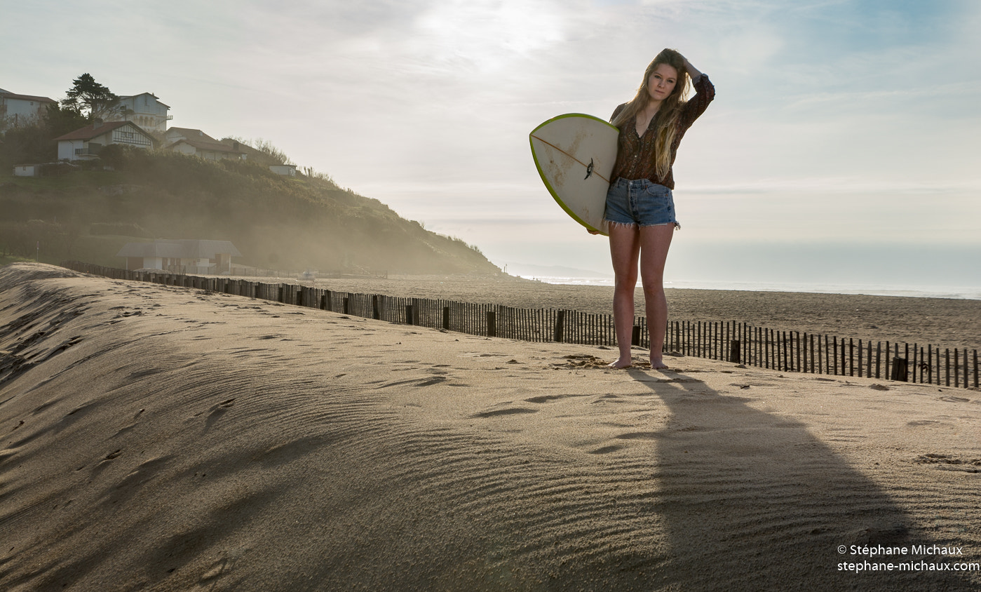 Nikon D7100 sample photo. Basque surfer girl photography