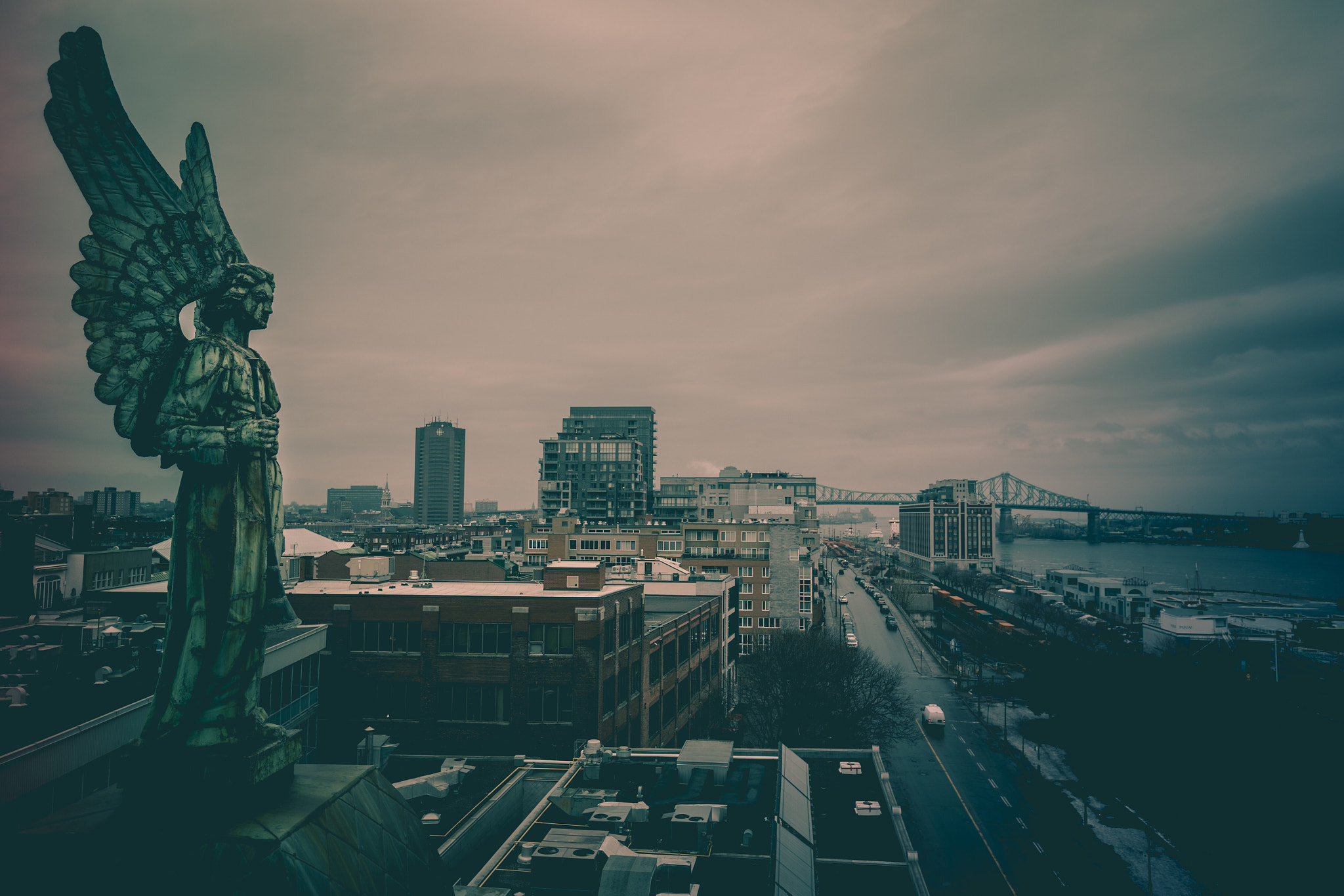 Sony a7 II sample photo. Montreal view from old port photography