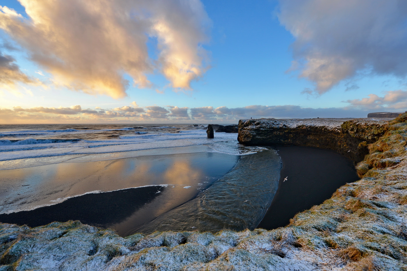 Nikon AF-S Nikkor 14-24mm F2.8G ED sample photo. Reynisfjara black sand beach photography