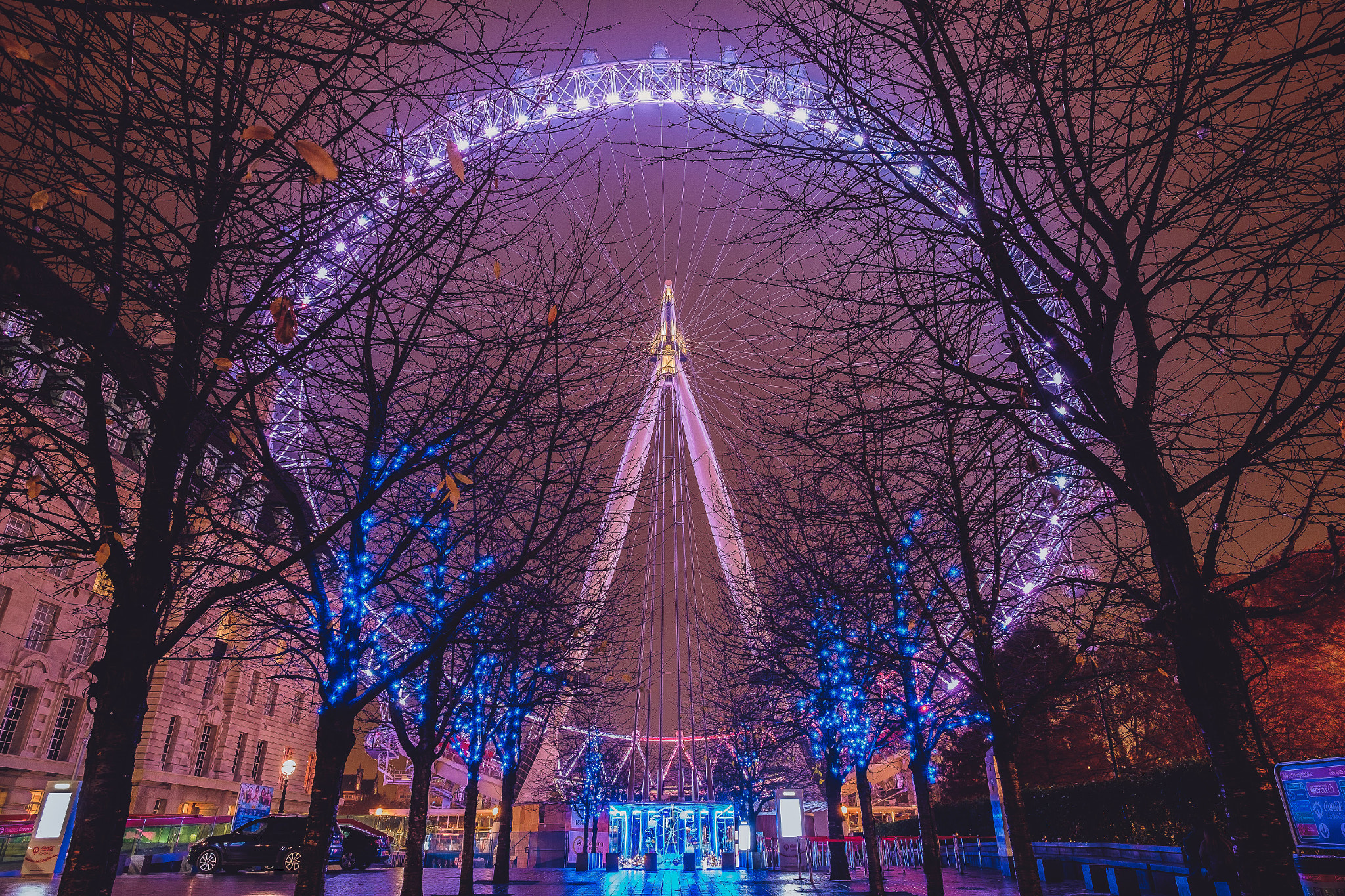 Fujifilm X-T1 + Fujifilm XF 14mm F2.8 R sample photo. The purple london eye photography