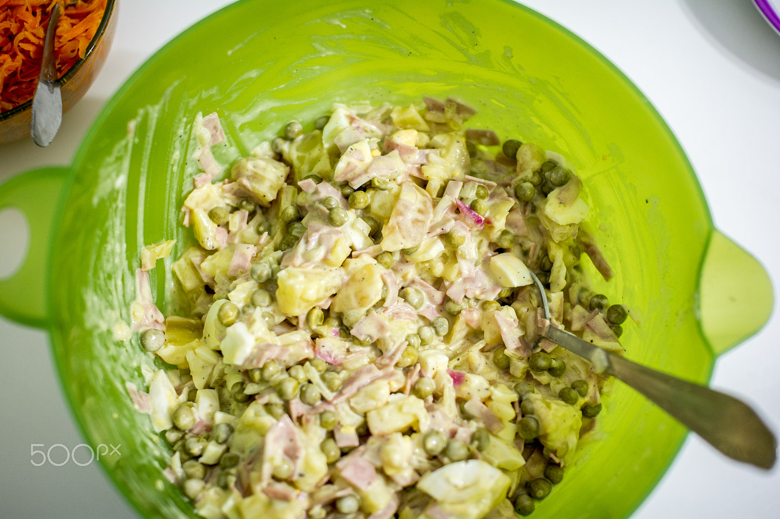 Nikon D7100 sample photo. French salad in a green bowl photography