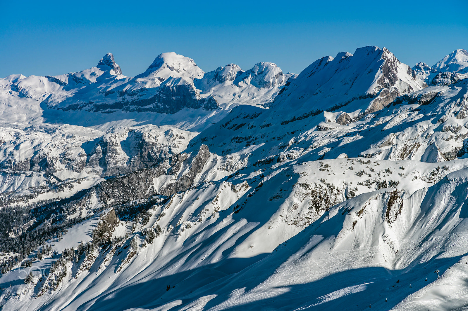 Sony a99 II sample photo. Beautiful mountains in snow. evening aerial view with shadows. photography