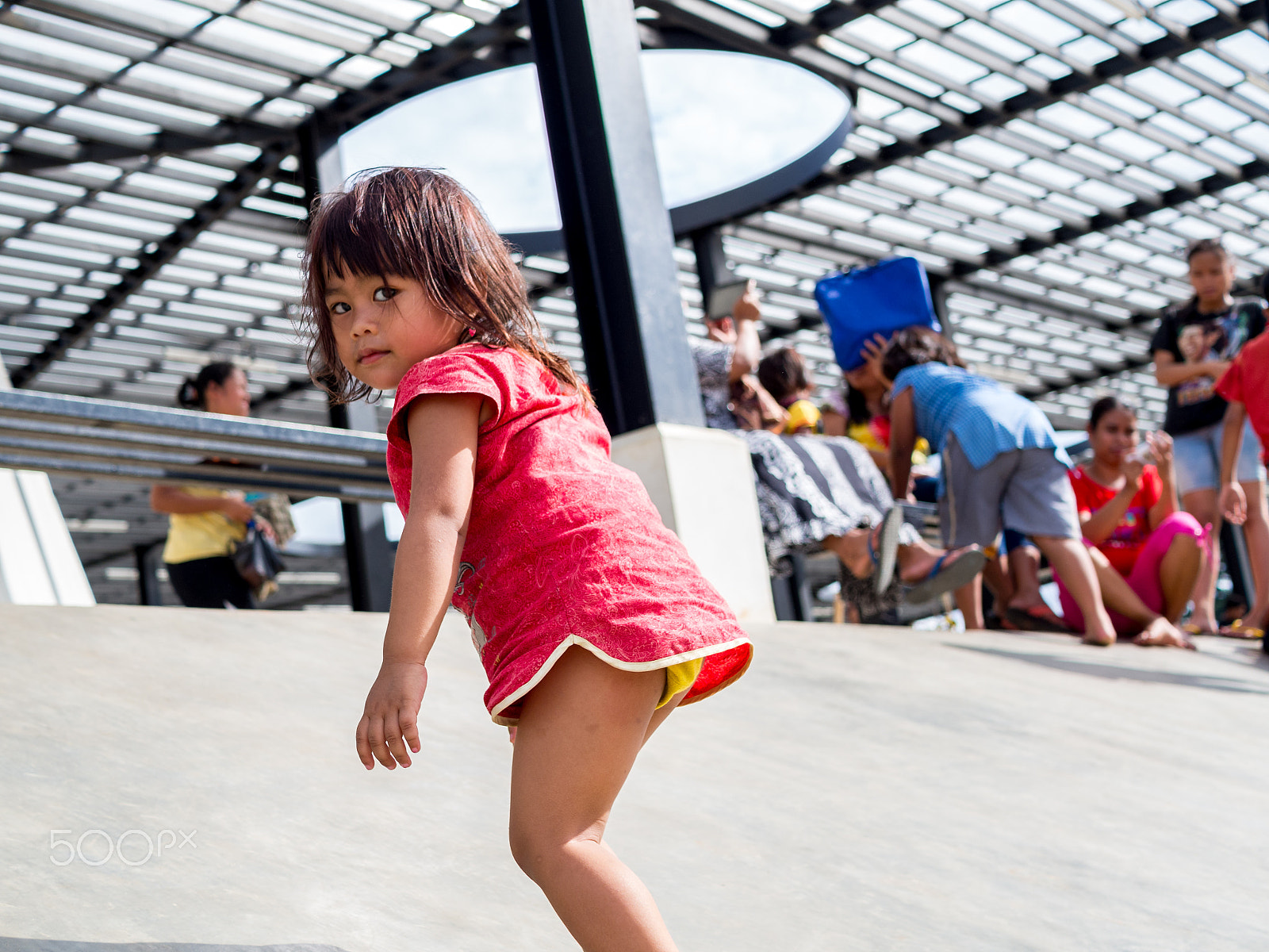 Olympus OM-D E-M10 II sample photo. A girl in red photography