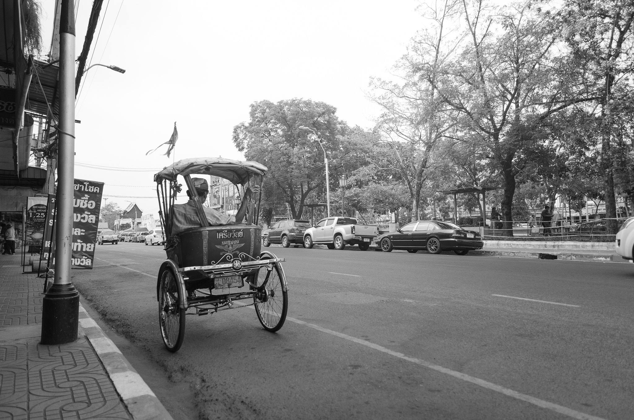 Nikon D7000 sample photo. Korat, thailand tricycle taxi on the street photography