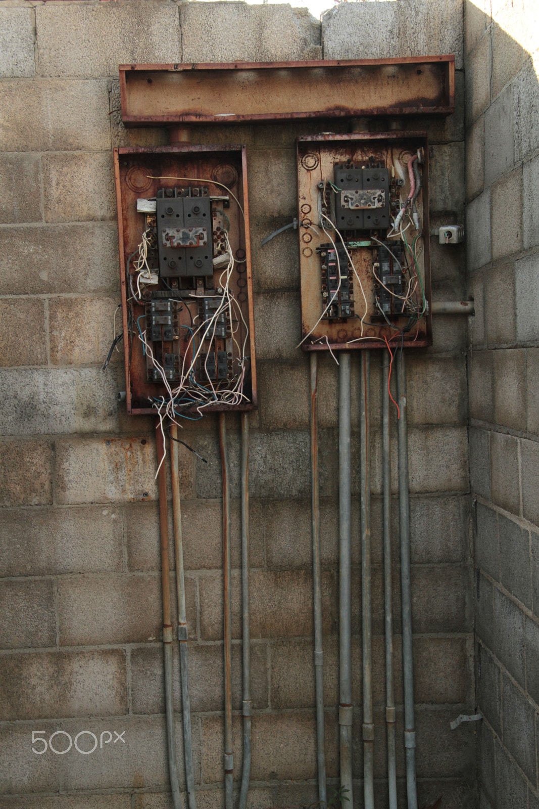 Canon EOS 7D sample photo. Busted electrical boxes photography