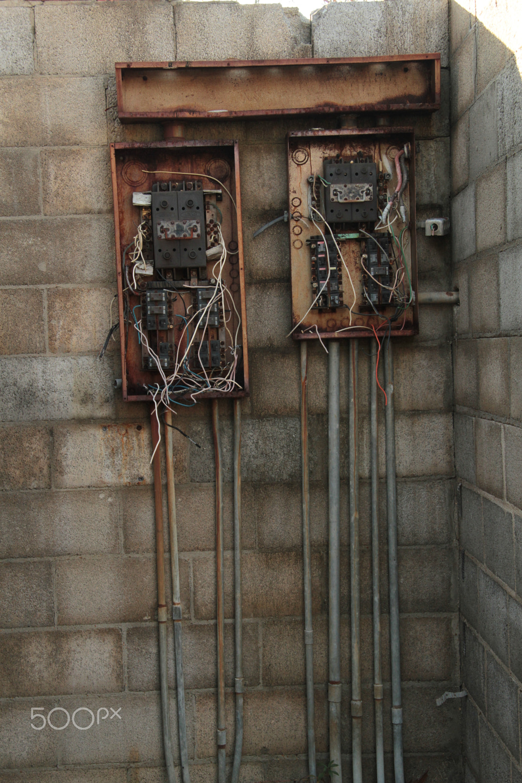 Canon EF-S 17-85mm F4-5.6 IS USM sample photo. Busted electrical boxes photography