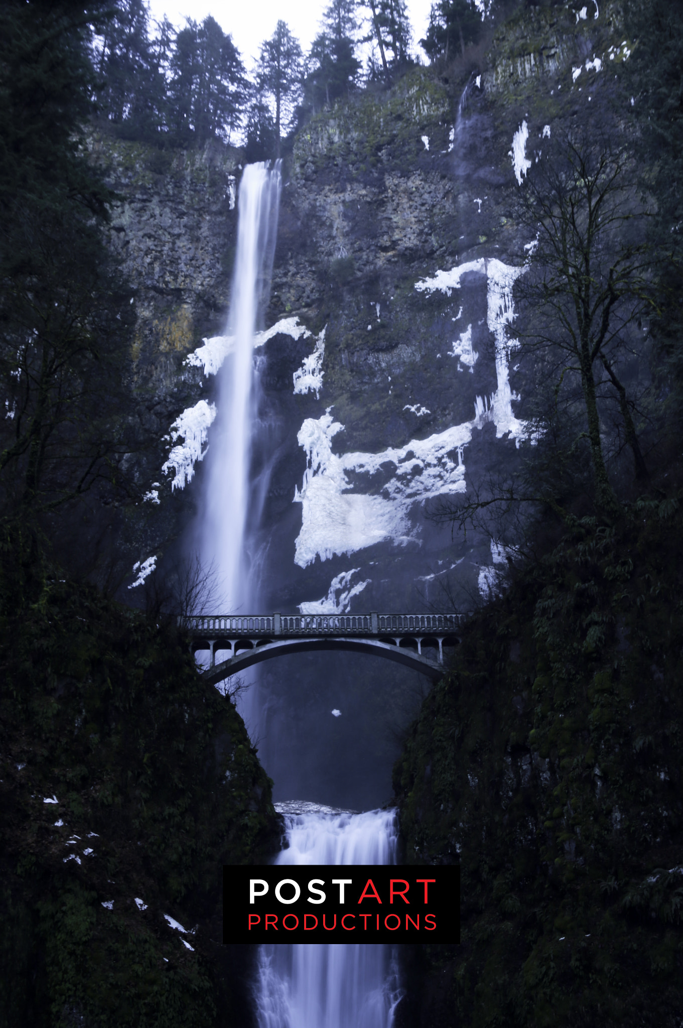 Canon EF 28-135mm F3.5-5.6 IS USM sample photo. Mutlnomah falls in winter photography