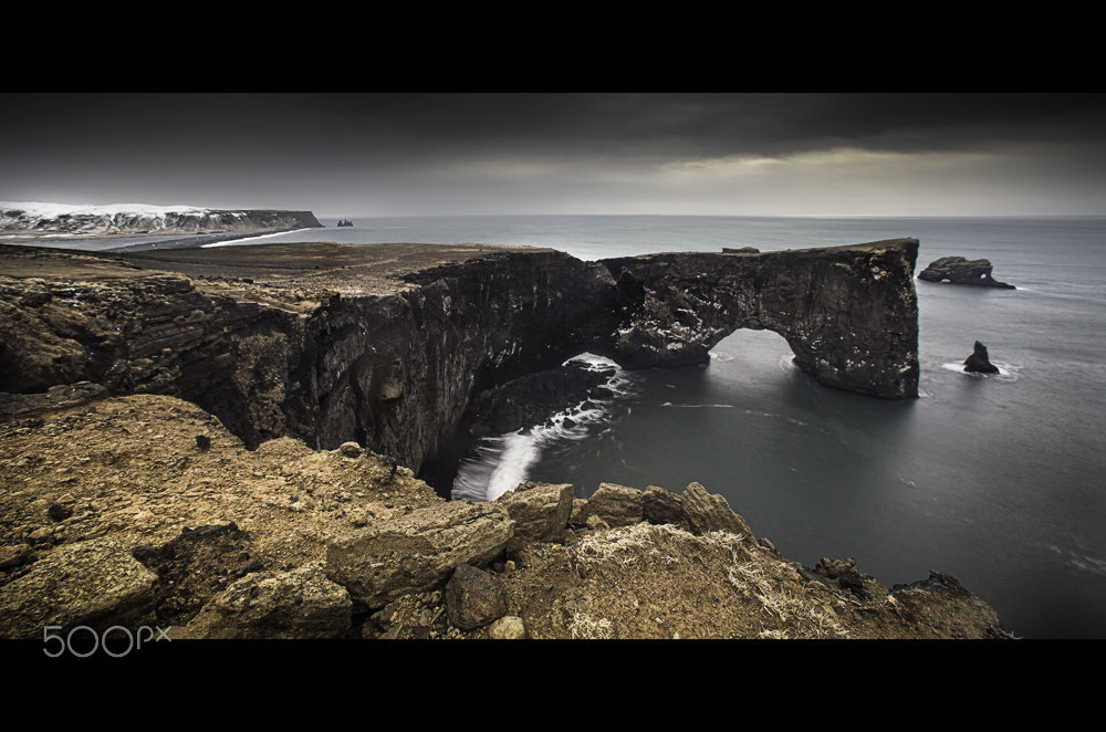 Canon EOS 5D Mark II + Canon EF 14mm F2.8L USM sample photo. Dyrhólaey arch photography