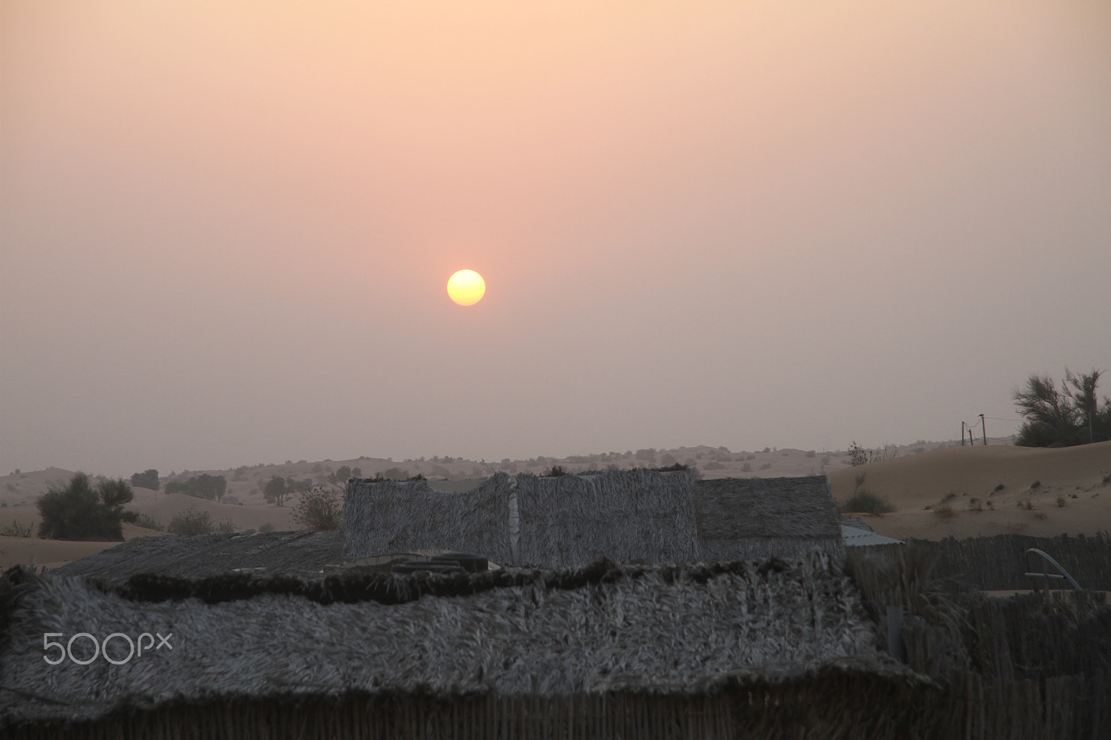 Canon EF-S 17-85mm F4-5.6 IS USM sample photo. Sunrise over desert hut photography