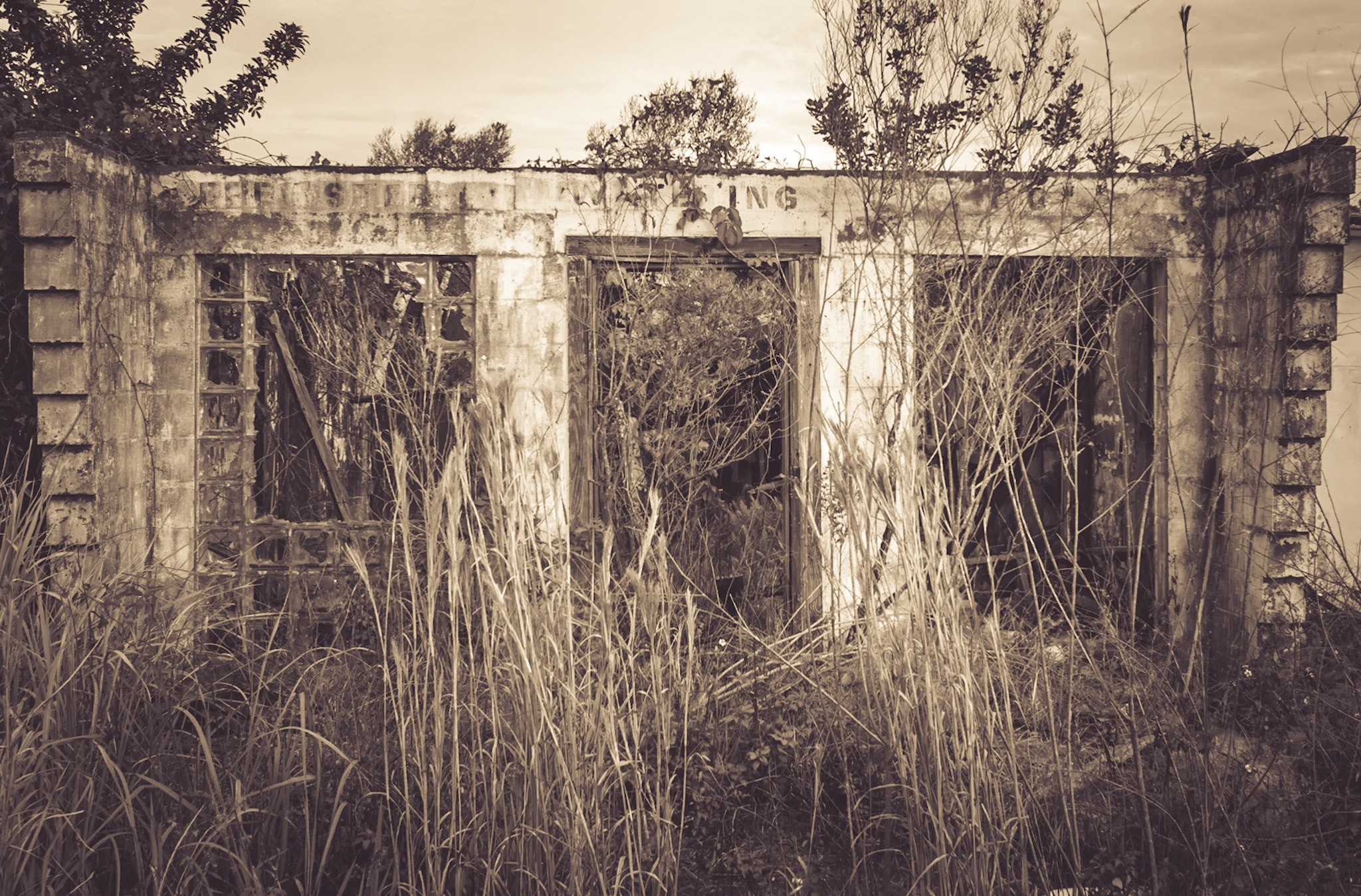 Tokina AT-X Pro 11-16mm F2.8 DX II sample photo. Abandoned gas station in a dying town in rural florida. photography