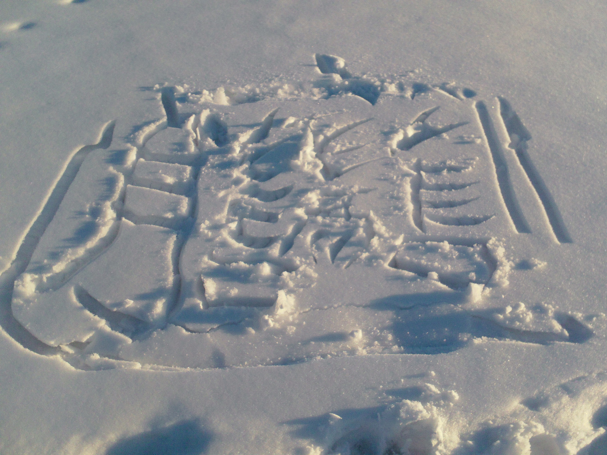 Samsung HMX-W300 sample photo. Chinese calligraphy in snow photography