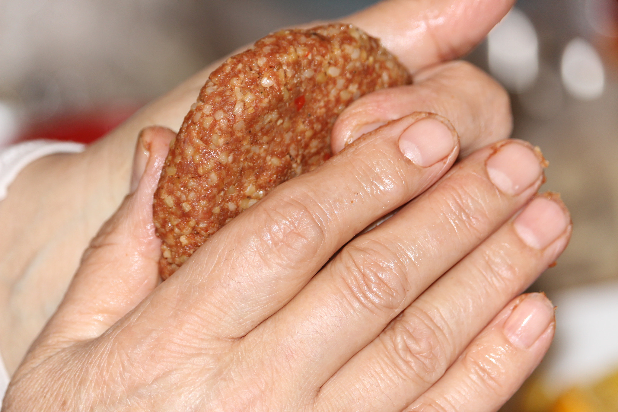 Canon EF-S 55-250mm F4-5.6 IS STM sample photo. Raw kibee patties made by my mother photography
