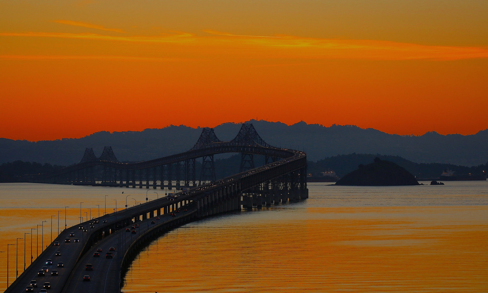 Sigma 105mm F2.8 EX DG OS HSM sample photo. Sunrise over san francisco bay photography