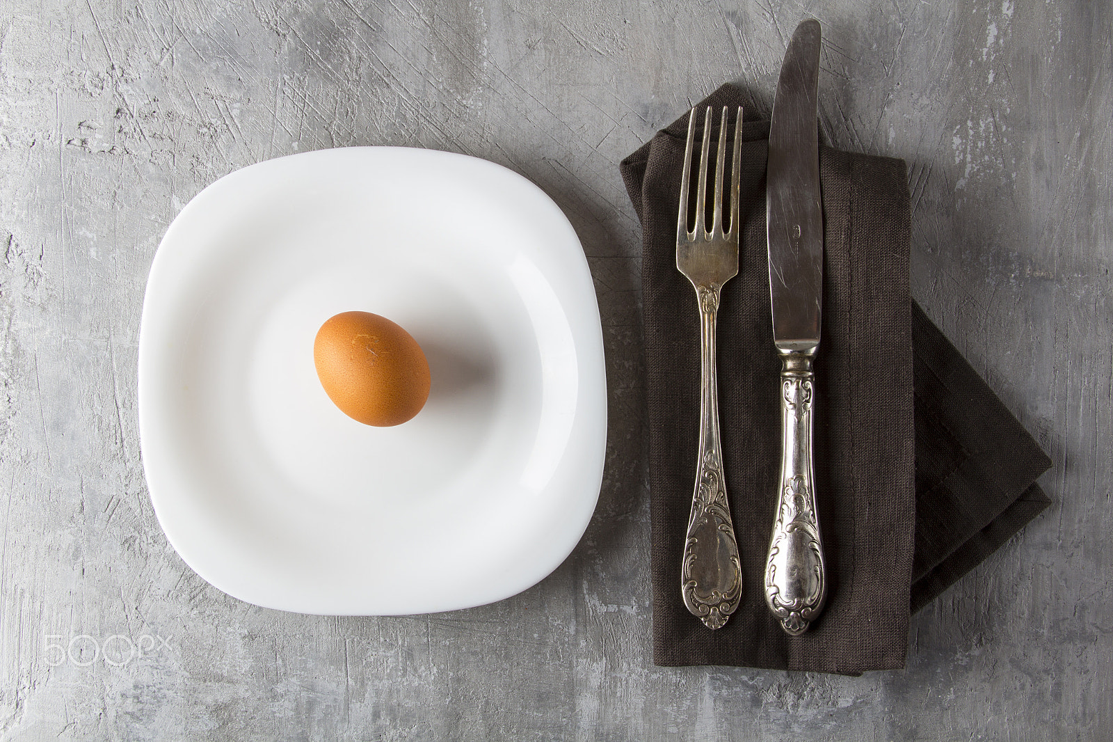 Canon EF 28-135mm F3.5-5.6 IS USM sample photo. Eggs plate mug fork knife concrete rusty vintage background photography