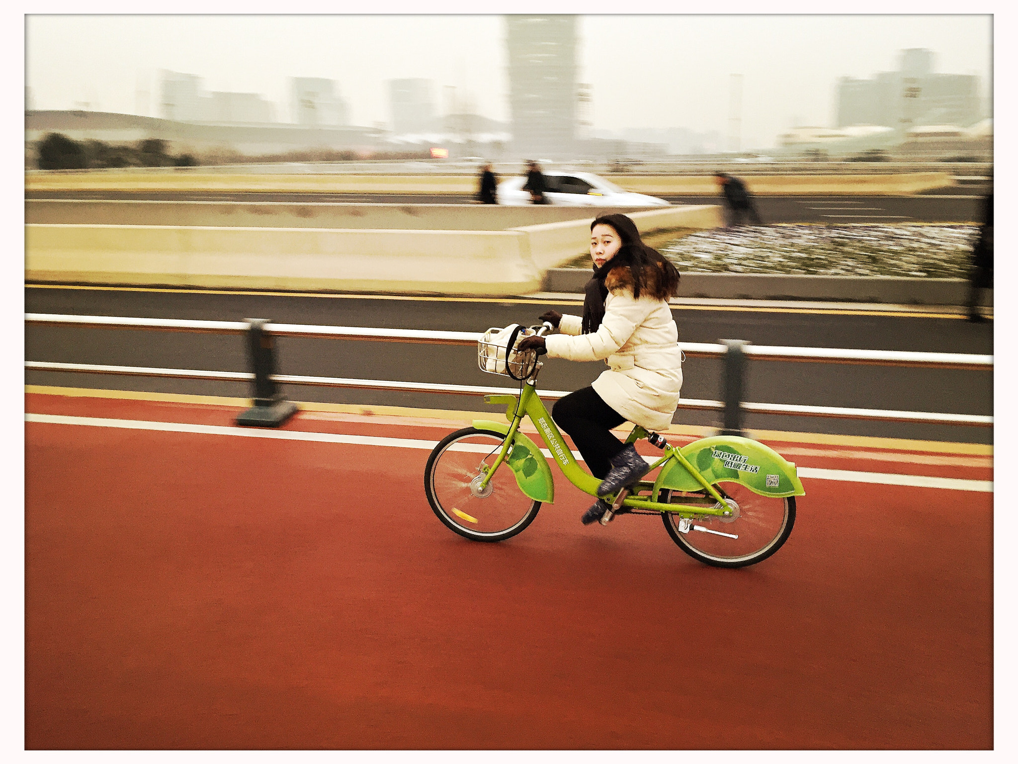 Hipstamatic 333 sample photo. Girl on a bicycle photography