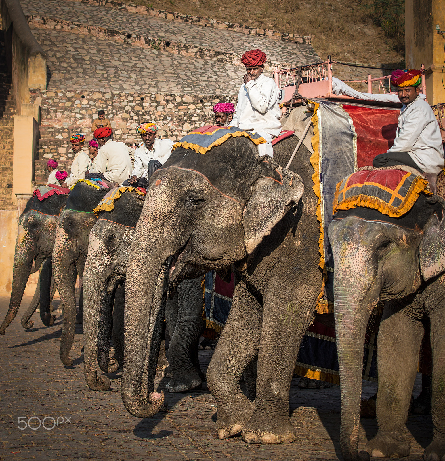 Nikon AF-S Nikkor 70-200mm F4G ED VR sample photo. Elephant riders photography