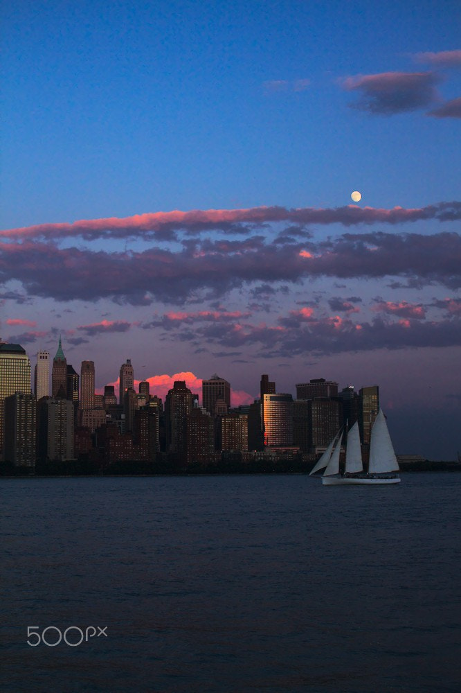 Canon EF-S 18-55mm F3.5-5.6 II sample photo. Sunset on new york, from new jersey photography