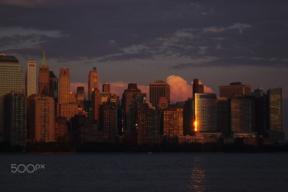 Canon EOS 7D + Canon EF-S 18-55mm F3.5-5.6 II sample photo. Sunset on new york, from new jersey photography
