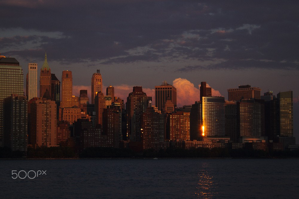 Canon EF-S 18-55mm F3.5-5.6 II sample photo. Sunset on new york, from new jersey photography