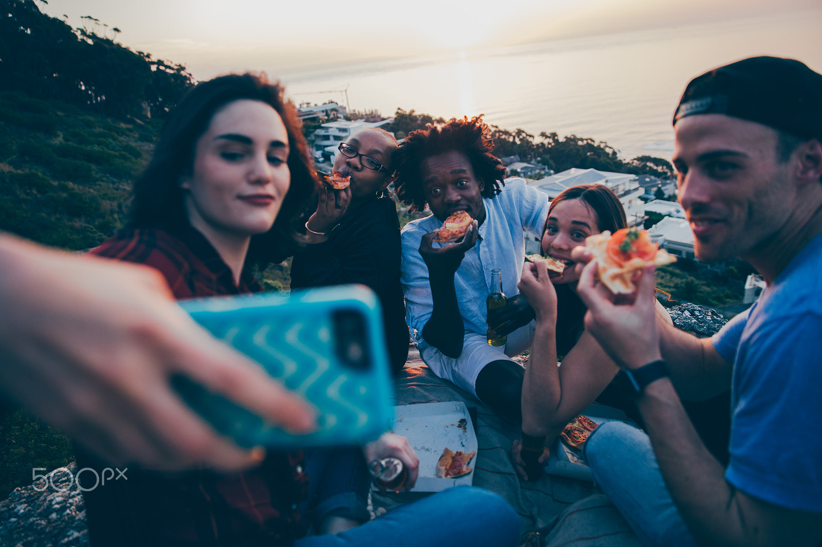 Canon EOS 5DS sample photo. Group of mixed race young adults taking selfie photography