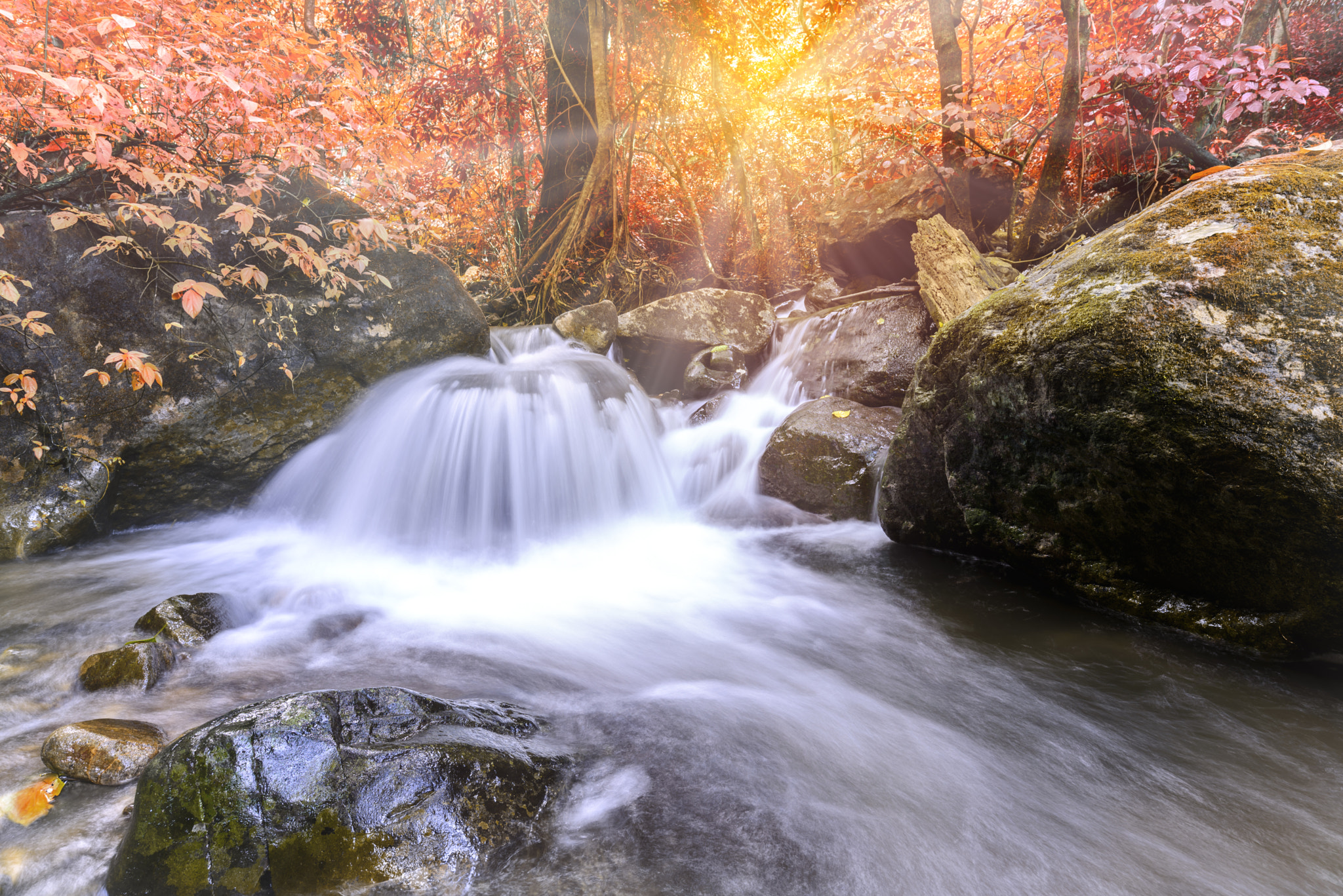 Nikon AF-S Nikkor 18-35mm F3.5-4.5G ED sample photo. Beautiful autumn waterfall in national park, saraburi thailand. photography