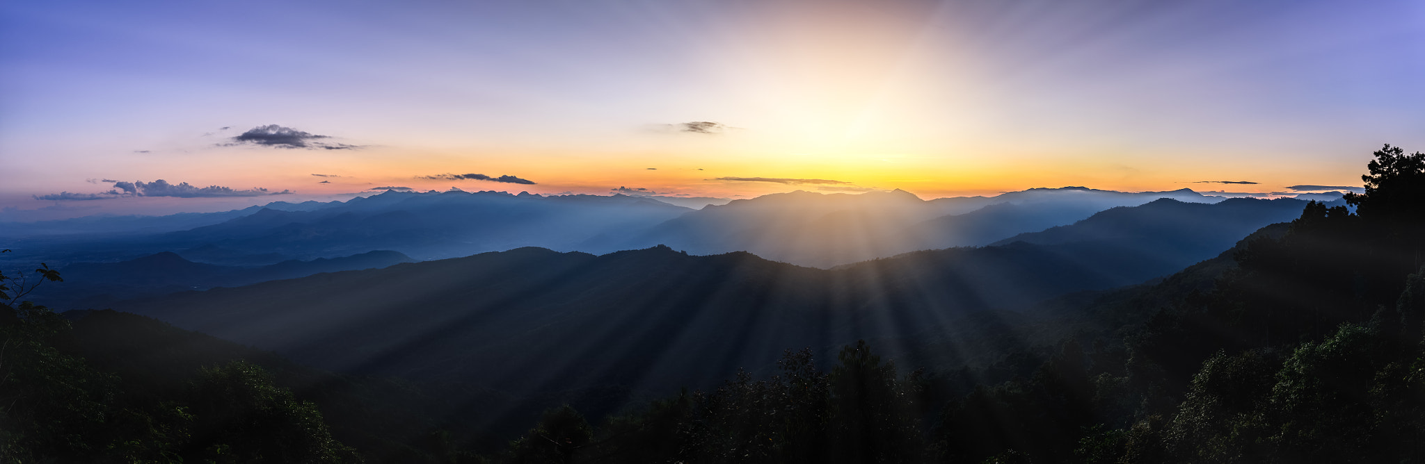 Nikon AF-S Nikkor 18-35mm F3.5-4.5G ED sample photo. Panoramic view of skyline with mist and mountain at doi pha hom photography