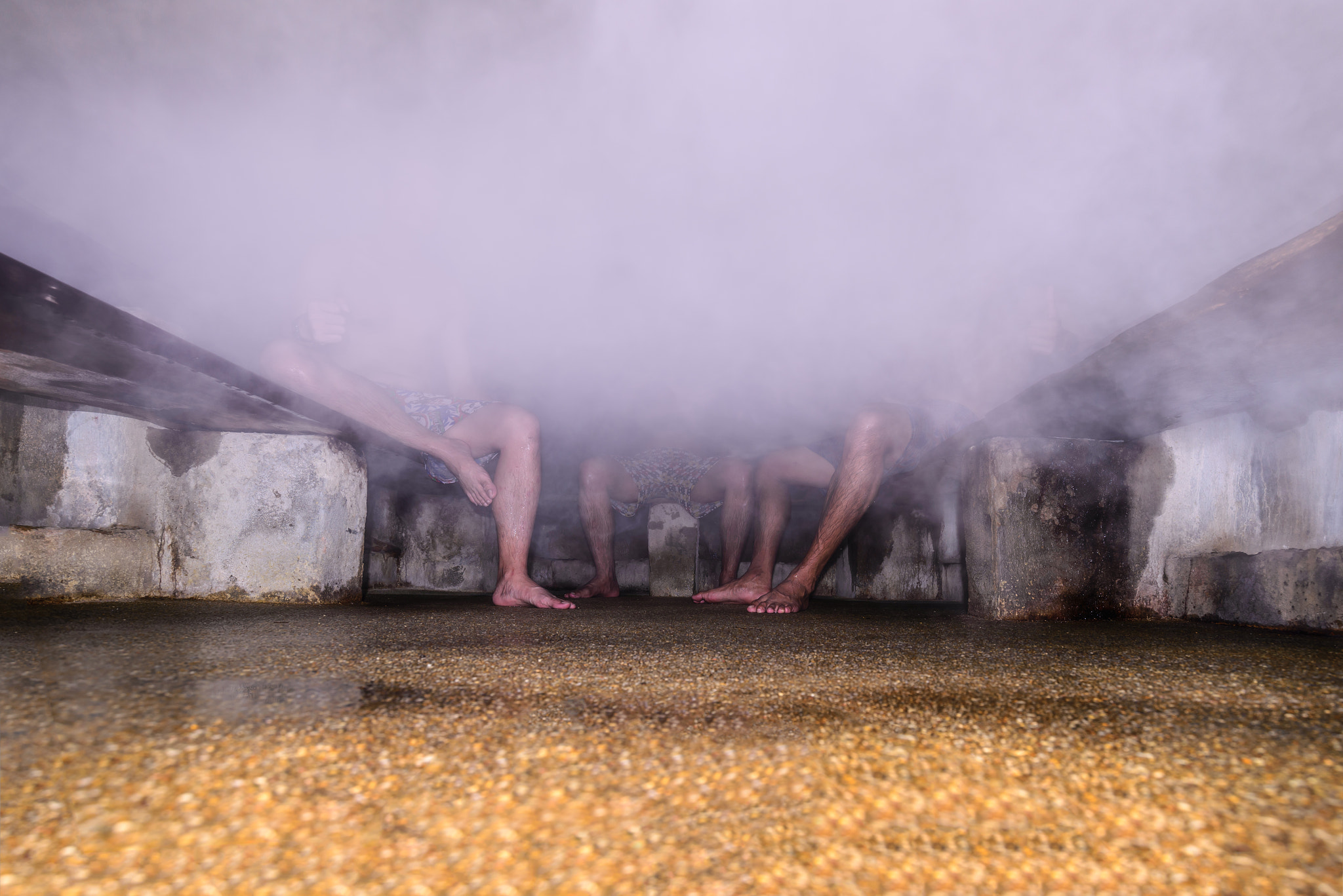 Nikon AF-S Nikkor 18-35mm F3.5-4.5G ED sample photo. Mans in spa room with natural steam. photography